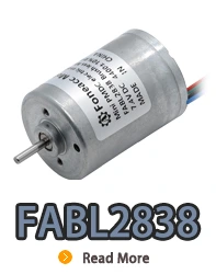 Motor eléctrico de CC sin escobillas de rotor interno FABL2838 con controlador incorporado