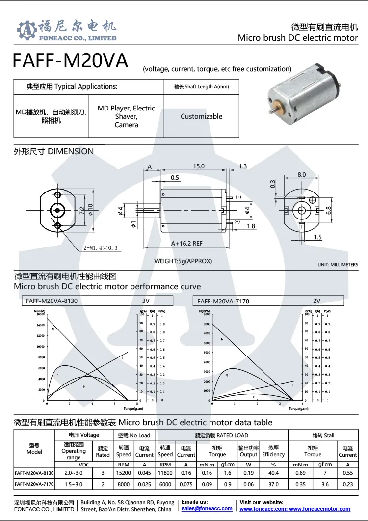 ff-m20va 10 mm micro cepillo dc motor eléctrico.webp