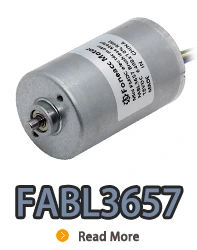 Motor eléctrico de CC sin escobillas de rotor interno FABL3657 con controlador incorporado